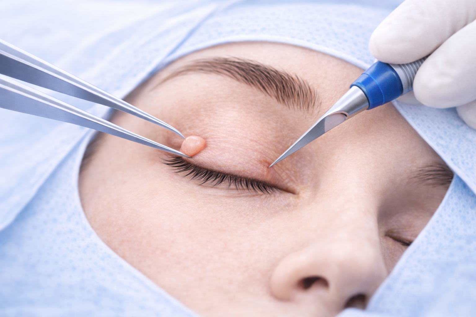 Удаление новообразования кожи век