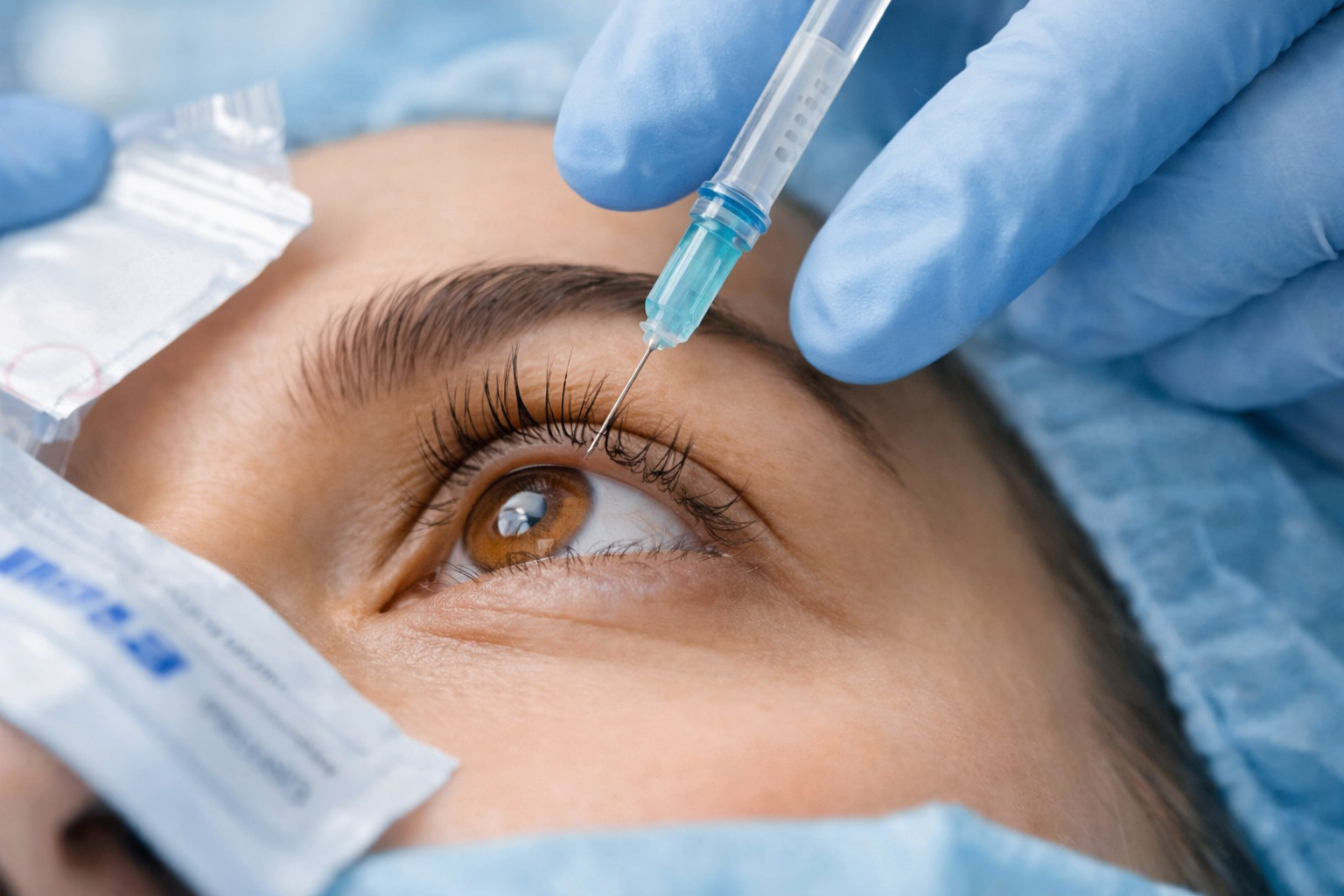 Введение препарата Кеналог в субтеноновое пространство